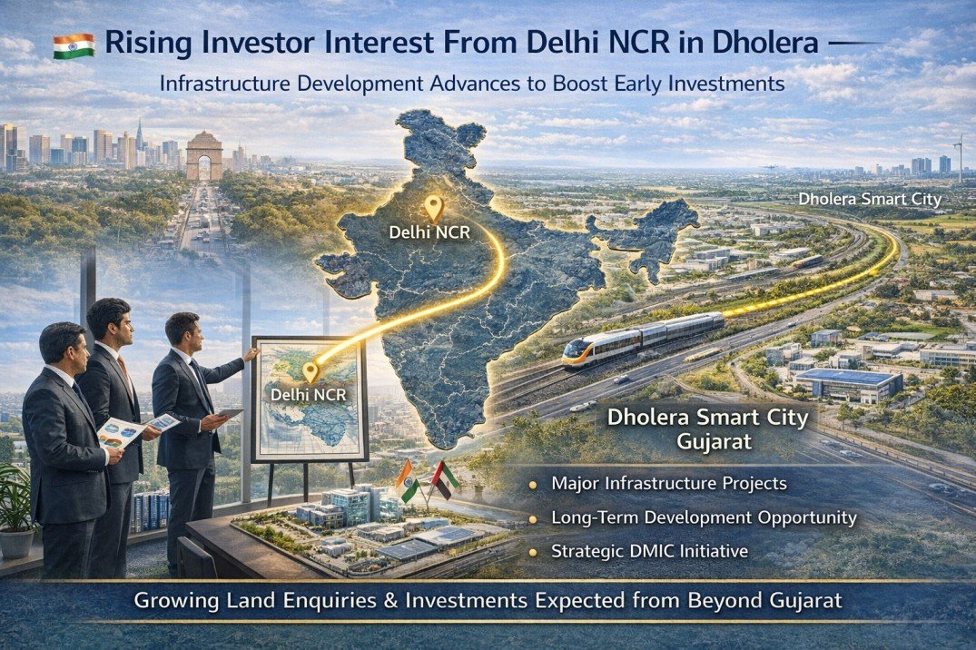 Dholera land investment, Delhi NCR investors Dholera, Dholera Smart City land, Gujarat infrastructure investment