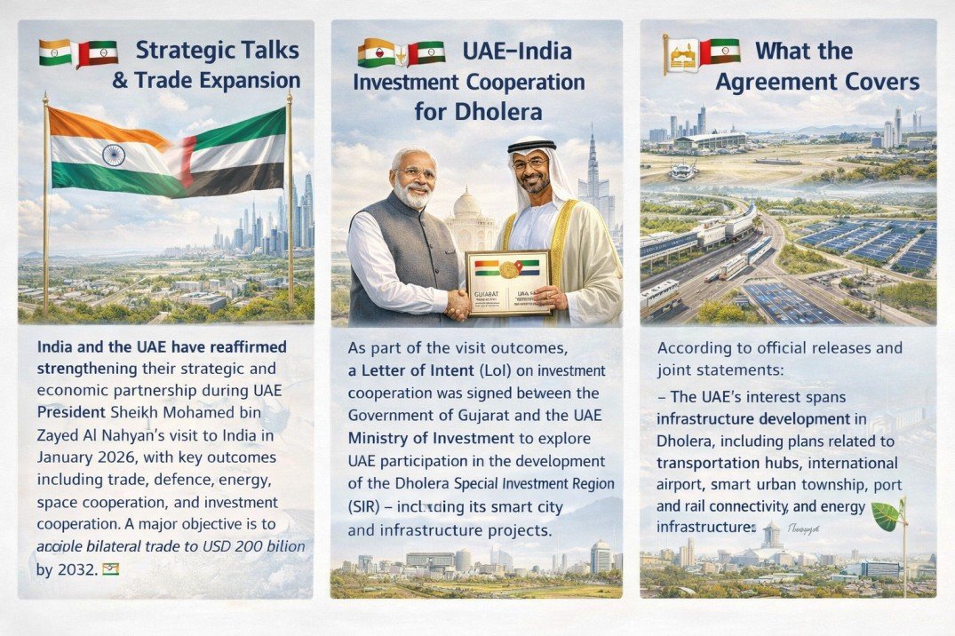 UAE investment Dholera, India UAE trade, Dholera Smart City infrastructure, Gujarat foreign investment