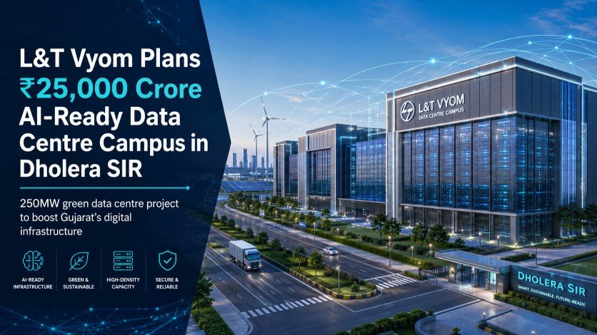 L&T Vyom Plans ₹25,000 Crore AI-Ready Data Centre Campus in Dholera SIR