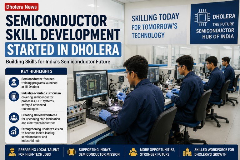 dholera semiconductor training, semiconductor skill development dholera, dholera sir news